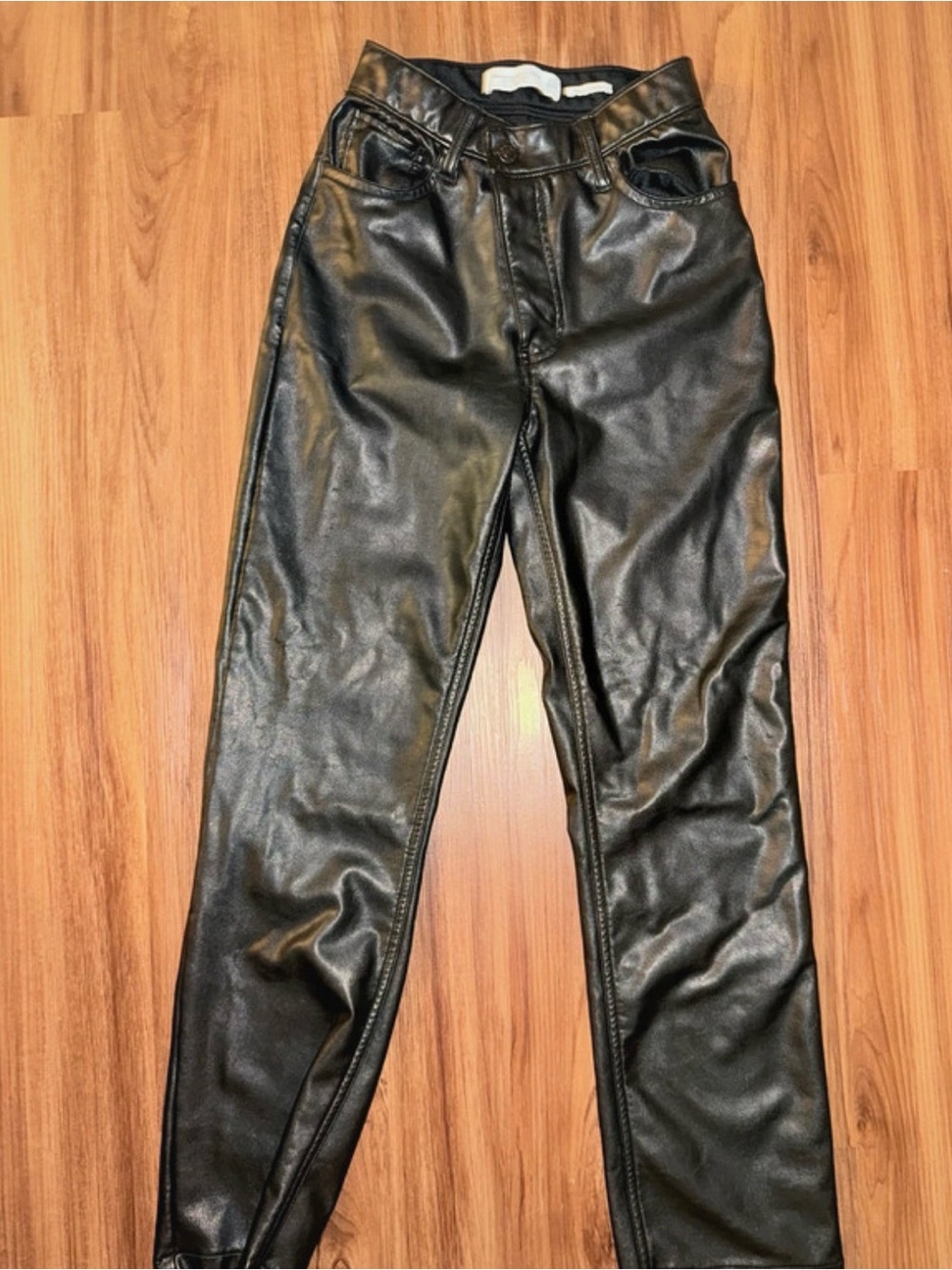 Abercrombie & Fitch Black Faux Leather Skinny Jeans